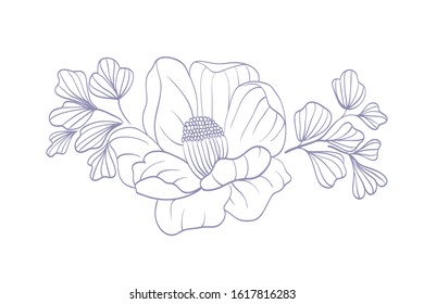 flower element vector with no color