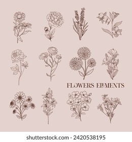 Flower Elements
Can be used for decorating your digital post or printed art 
