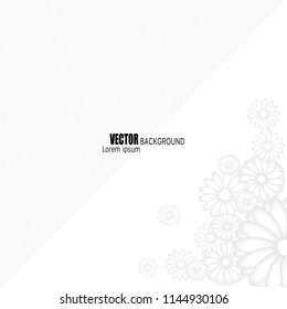 Flower ellipse banner with drop shadows on grey background template. Vector illustration