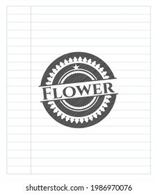 Flower emblem draw with pencil effect. Vector Illustration. Detailed. 