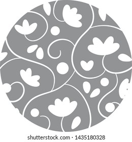 flower emblem on white background