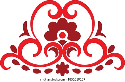Flower Embroidery  Art Design Vector