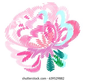 Flower embroidery design vector illustration