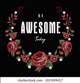 flower embroidery graphic