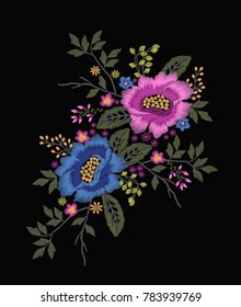 flower embroidery graphic for t shirt