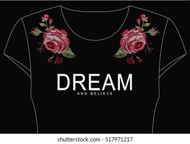 bordado de flores para camiseta