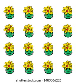 flower emoticon or smile icon for user interface and social media
