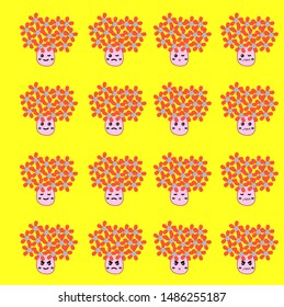 flower emoticon or smile icon for user interface and social media