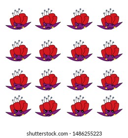 flower emoticon or smile icon for user interface and social media