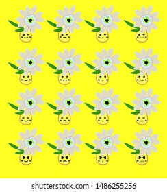 flower emoticon or smile icon for user interface and social media
