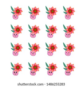 flower emoticon or smile icon for user interface and social media