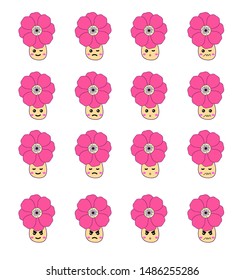 flower emoticon or smile icon for user interface and social media