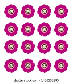 flower emoticon or smile icon for user interface and social media