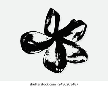 Ilustración vectorial de grabado de flores. Imitación de estilo de tabla de rascar. Imagen dibujada a mano en blanco y negro. ilustraciones para póster, fondo o tarjeta.