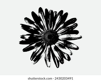 Ilustración vectorial de grabado de flores. Imitación de estilo de tabla de rascar. Imagen dibujada a mano en blanco y negro. ilustraciones para póster, fondo o tarjeta.