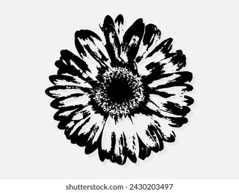 Ilustración vectorial de grabado de flores. Imitación de estilo de tabla de rascar. Imagen dibujada a mano en blanco y negro. ilustraciones para póster, fondo o tarjeta.