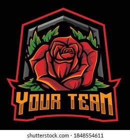 flower esport logo design vector