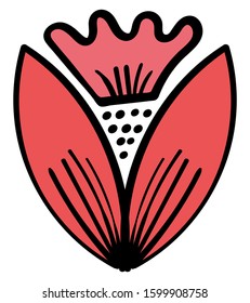 Flower. The ethnic pattern of American Indians, Aztec and mexican totem patterns in cartoon style