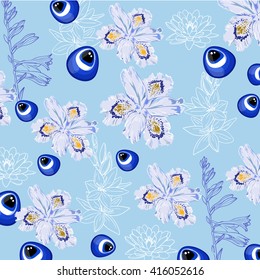 flower and evil eye