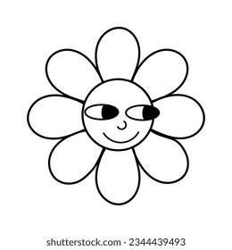 Flower With Face Vector Illustration