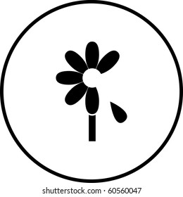 Flower With Falling Petals Symbol