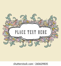 flower fame vector illustration naive vintage style