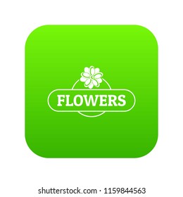 Flower farm icon green vector isolated on white background
