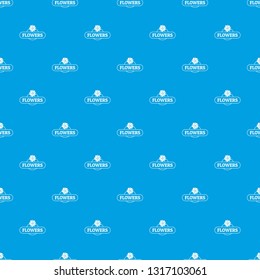 Flower farm pattern vector seamless blue repeat for any use