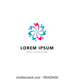 Flower Farming Group Logo Template