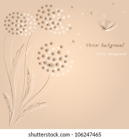 Flower a fashion a background with dandelions. Vector.