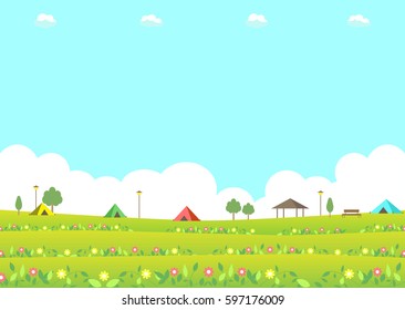 Flower field and campground