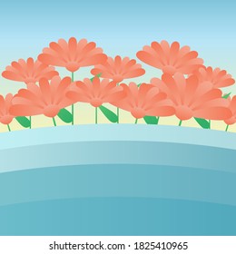 flower field illustration background design