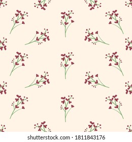 Flower field pattern. Flowering plants. Blooming flowers vector illustration.