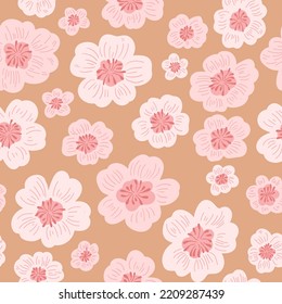 Flower field pattern. Flower Power. Hippie pattern of the sixties.