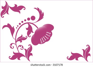 flower and filigree stylized vector