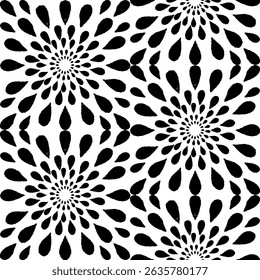 flower firework repeat hand drawn stitching motif