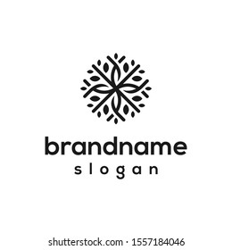 flower fit logo design vector