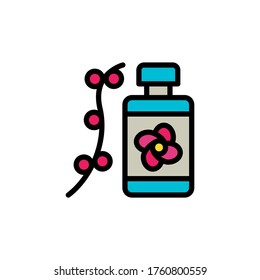 Flower flask box icon. Simple color with outline vector elements of healing plant icons for ui and ux, website or mobile application