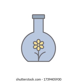 Flower in the flask icon. Simple outline colored vector of sustainable energy icons for ui and ux, website or mobile application