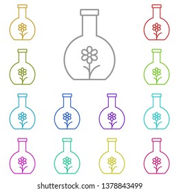 Flower in the flask multi color icon. Simple thin line, outline vector of Sustainable Energy icons for UI and UX, website or mobile application