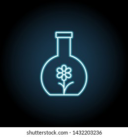 Flower in the flask neon icon. Simple thin line, outline vector of Sustainable Energy icons for UI and UX, website or mobile application