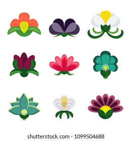 Flower flat color vector icon. Objects isolated on a white background.