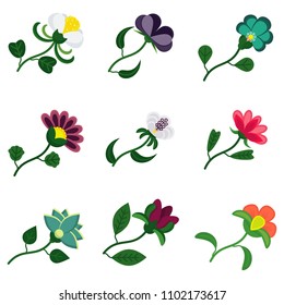 Flower flat color vector icon. Objects isolated on a white background.