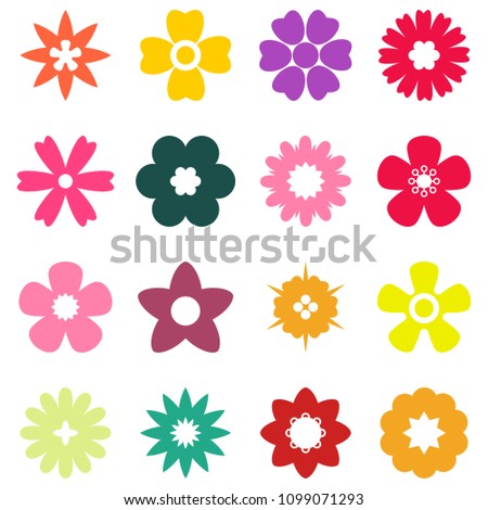 Flower flat color vector icon. Objects isolated on a white background.