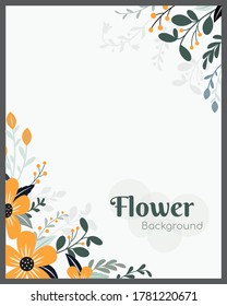 Flower flat design cover template illustration invitation