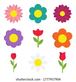 Flower flat, flowers icon, vector illustration isolated on white background