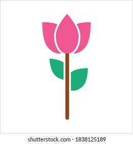 Flower Flat Icon Color Design Vector Template Illustration