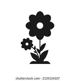 Flower flat icon isolated on white background. Vector illustration