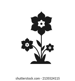 Flower flat icon isolated on white background. Vector illustration