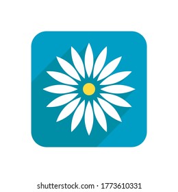 Flower. Flat icon, object isolated on white background. Illustration for design, logo
